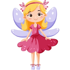 Pink Dress Fairy with Lavender Wings Cutout